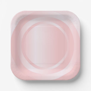 Pink Rose Gold Trendy Modern Elegant Template Paper Plate