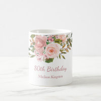 Pink Rose Gold Womans 80th Birthday Party Gift