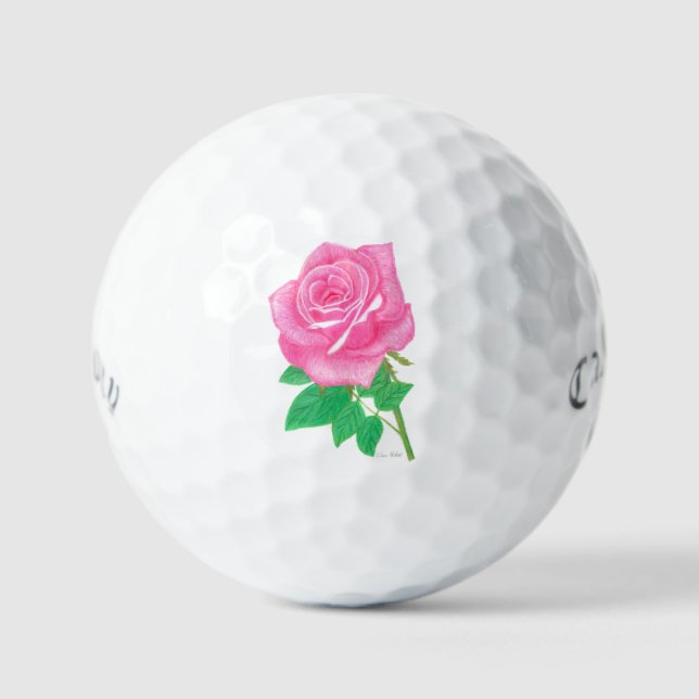 Pink Rose Golf Balls (Front)