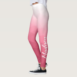 Pink rose Gradient Geometric Mesh Pattern Name Leggings