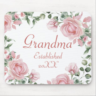 Pink Rose Grandma Mouse Pad