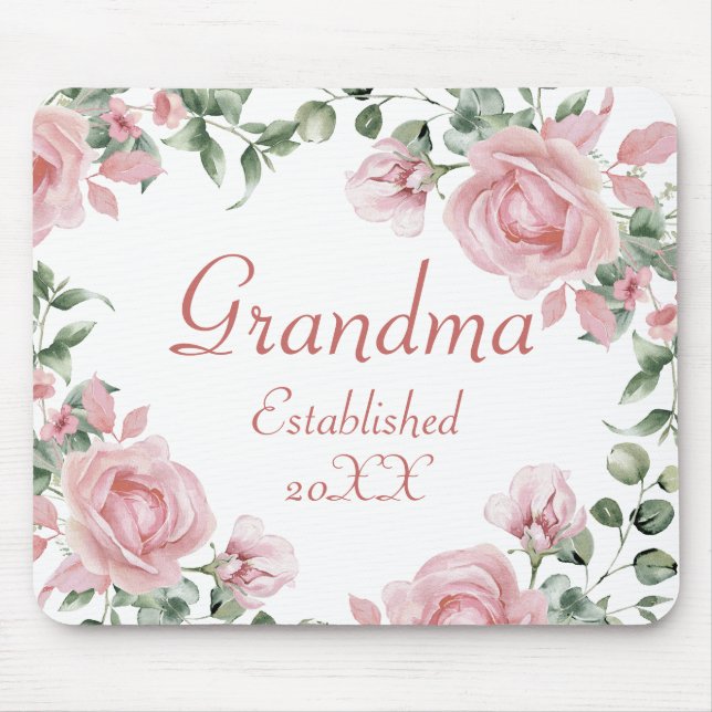 Pink Rose Grandma  Mouse Pad (Front)