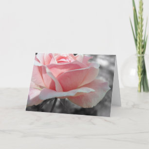 Pink Rose Grey Card