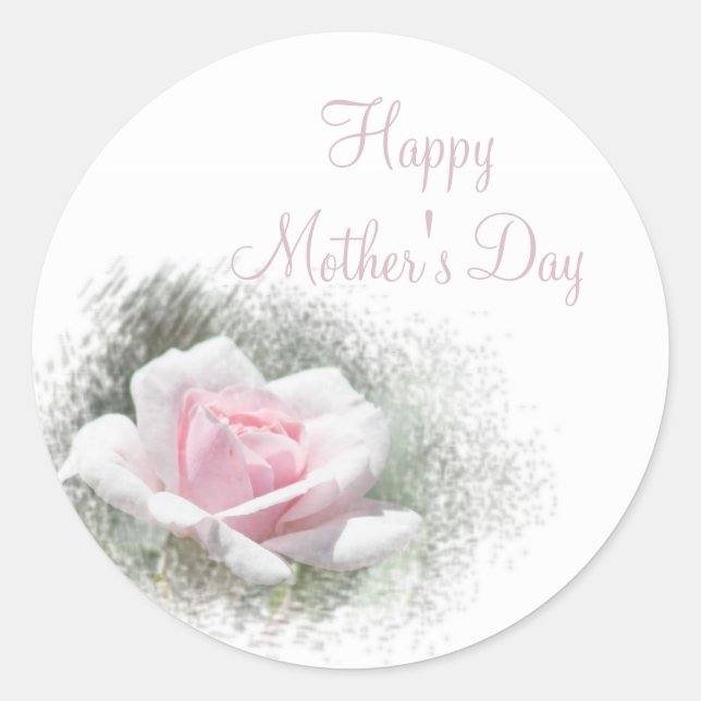 Pink Rose Happy Mother's Day Sticker Set (Front)