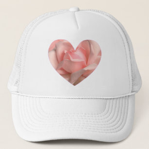 Pink Rose Heart Trucker Hat