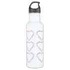 Pink Rose Heart Wreath Water Bottle