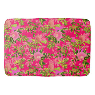 Pink rose hip , pink wild rose hip bath mat