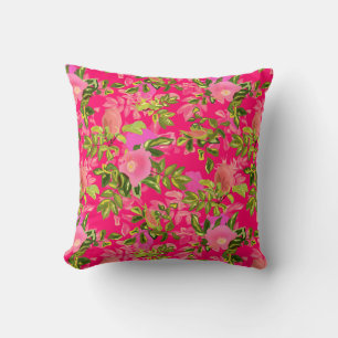Pink rose hip , pink wild rose hip cushion