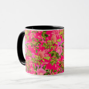 Pink rose hip , pink wild rose hip mug