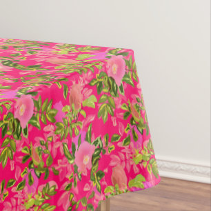 Pink rose hip , pink wild rose hip tablecloth