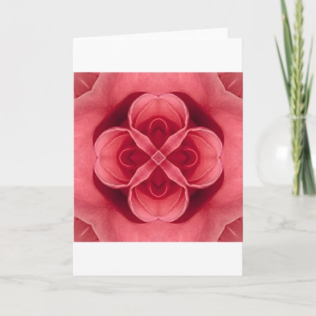 Pink Rose Holiday Card (Front)
