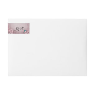 Pink Rose Hummingbird Wedding Wrap Around Label