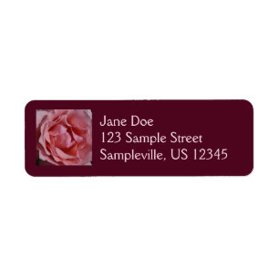 Pink Rose II Pretty Floral Return Address Label