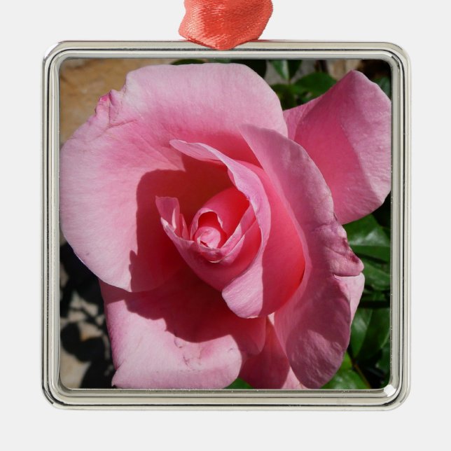 Pink Rose III Garden Floral Metal Tree Decoration (Front)