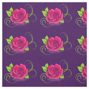 Pink Rose Illustration Fabric