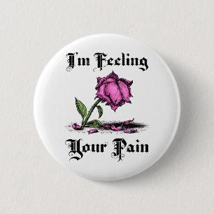 Pink Rose in Despair 6 Cm Round Badge