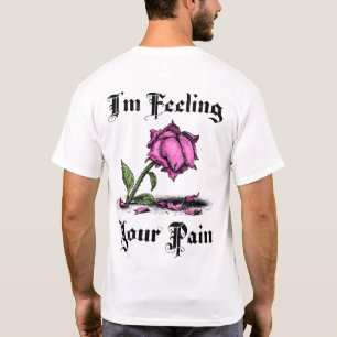 Pink Rose in Despair Front & Back T-Shirt