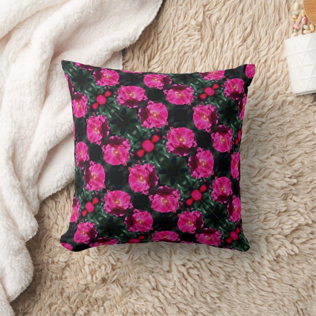 Pink Rose In Full Bloom Pattern  Cushion (Blanket)