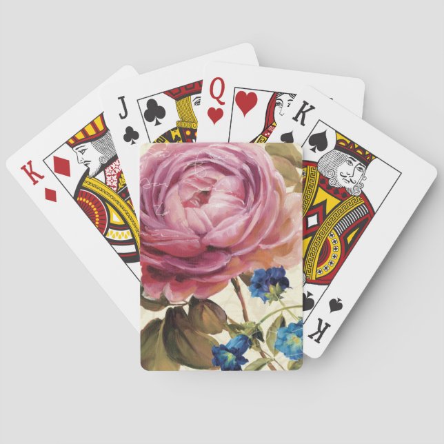 Pink Rose in Full Bloom Playing Cards (Back)