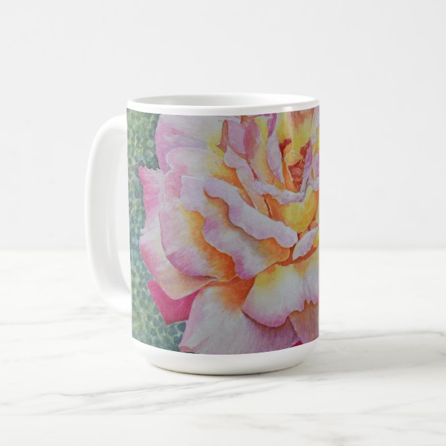 Pink Rose in Spring Coffee Mug (Front Left)