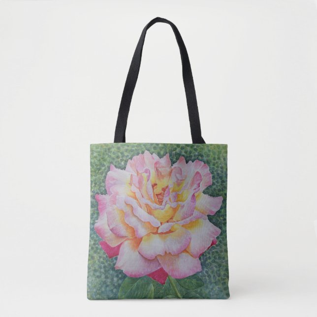 Pink Rose in Spring Tote Bag (Front)