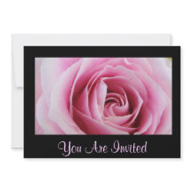 Pink Rose In The Rain Party Invitations
