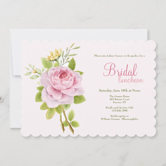Pink Rose Invitation (Front)