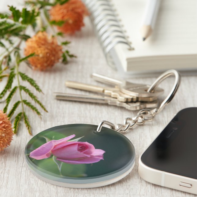 Pink Rose Key Ring (Front Right)