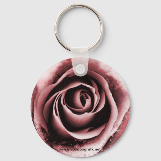 Pink Rose Key Ring (Front)