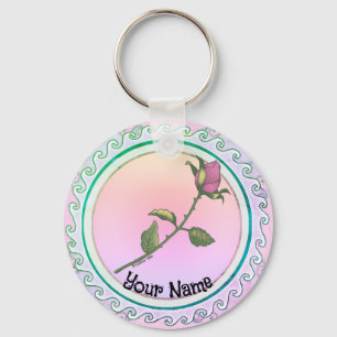 Pink Rose Key Ring