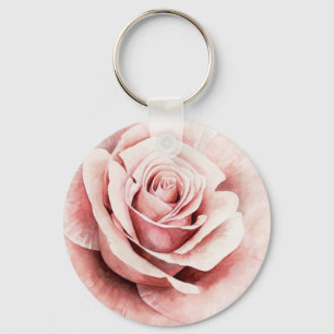 Pink Rose Key Ring
