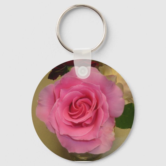 Pink Rose Keychain (Front)