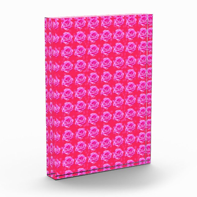 Pink Rose Kisses Pattern, Photo Block (Left)