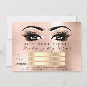 Pink Rose Lashes Makeup Artist Certificate Gift