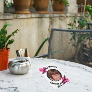 Pink Rose Loving Memory Photo Memorial  Magnet