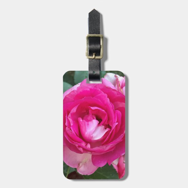 Pink Rose Luggage Tag (Front Vertical)
