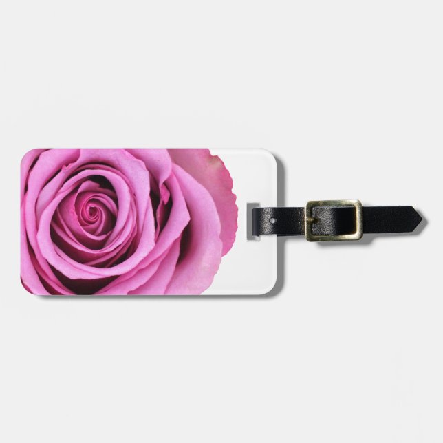 Pink Rose Luggage Tag (Front Horizontal)