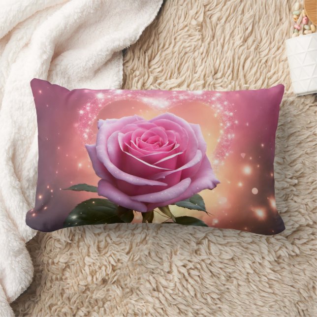 Pink Rose - Lumbar Pillow 13" x 21" (Blanket)