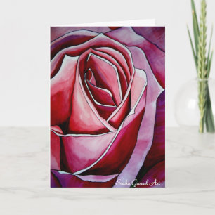 Pink Rose macro flower Valentine's Day card