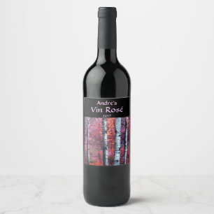 Pink Rose Magical Forest Wine Label
