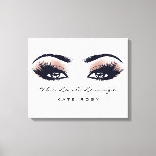 Pink Rose Makeup Artist Beauty Damask Lashes Canvas Print