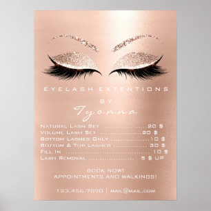 Pink Rose Makeup Eyes Lashes Extension Prices Poster