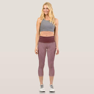 Pink Rose Mess Capri Leggings
