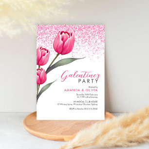 Pink Rose Modern Galentine's Day Party invitation