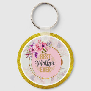 Pink Rose Mother’s Day I Best Mother Ever Key Ring
