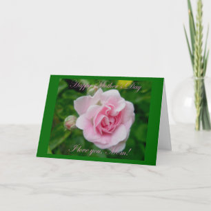 Pink Rose Mothers Day Card
