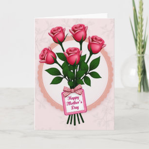 Pink Rose Mothers Day Floral Card