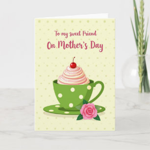 Pink Rose Mothers Day Friend Card