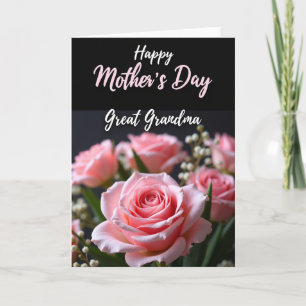 Pink Rose Mothers Day Picture Card