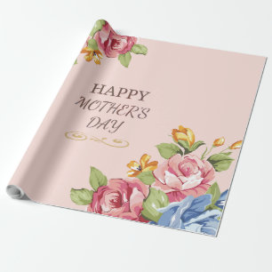 Pink Rose Mother's Day Wrap Wrapping Paper